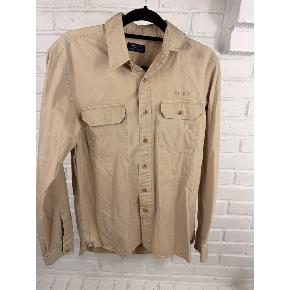 Polo Ralph Lauren RL-67 Military Utility Shirt M Khaki Naval Air Base